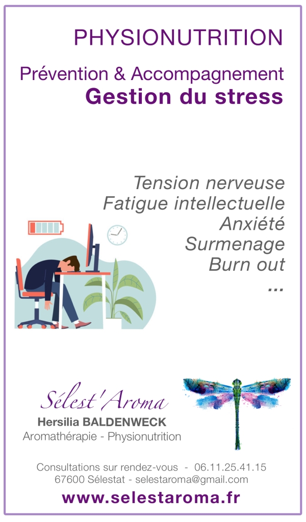 Stress
Tension nerveuse, fatigue intellectuelle, anxiété, surmenage, burn out, trouble du sommeil, 
... 
